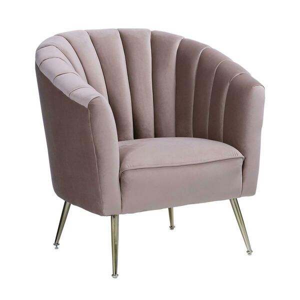 Designed To Furnish Rosemont Blush & Gold Velvet Accent Chair, 34.84 x 32.28 x 30.31 in. DE3063209